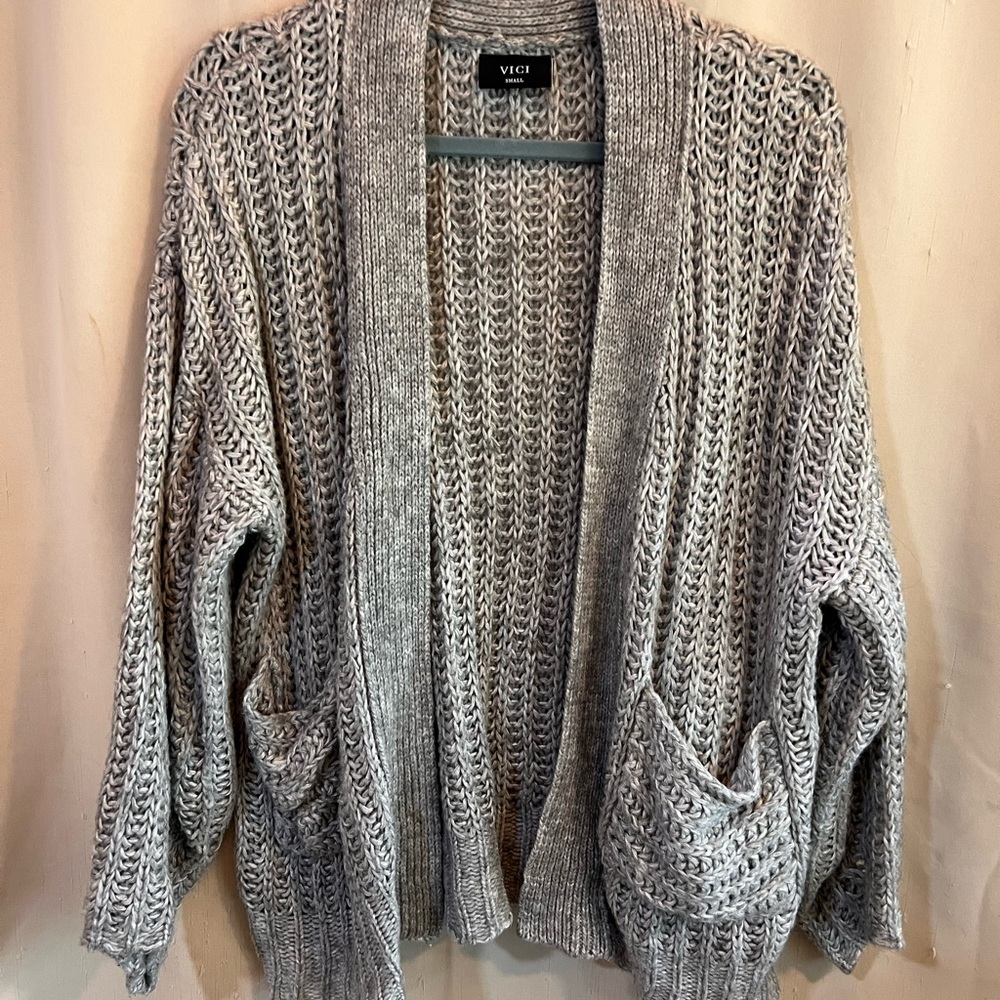 Vici Heather Gray Knit Cardigan